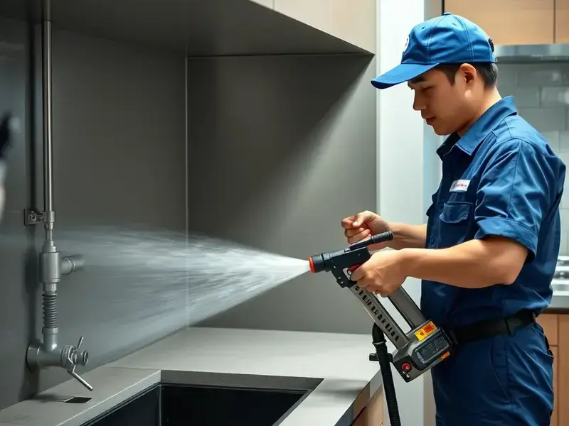 排水管クリーニング作業風景